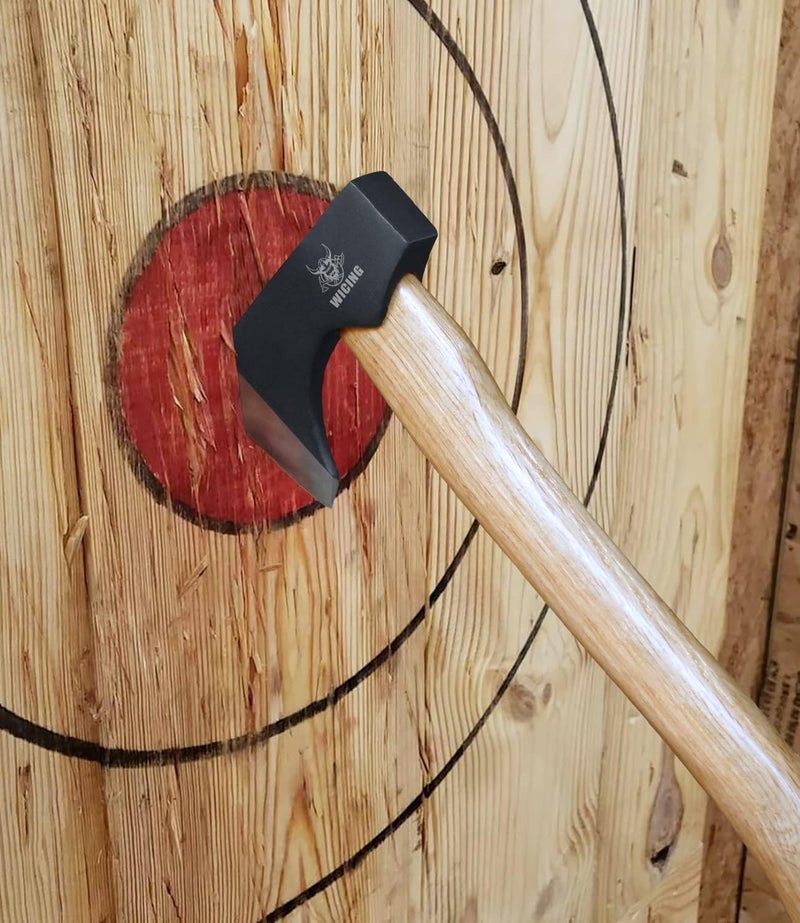 WICING Throwing Axes - 14" Throwing Hatchet Great for Axe Throwing Competitions, High Carbon Steel Forged & Wooden Handle 3 Pack - Image 3